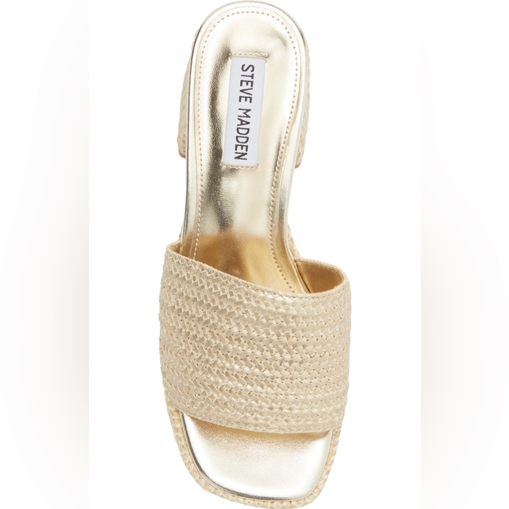 Steve Madden Gold Braided Espadrille Slide